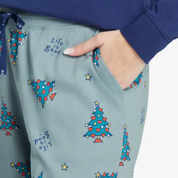 Life is Good Women's Vintage Heart Tree Pattern Snuggle Up Sleep Pant