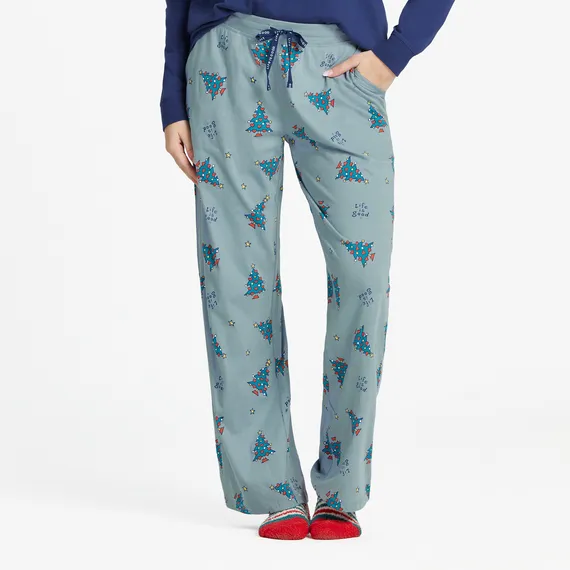 Life is Good Women's Vintage Heart Tree Pattern Snuggle Up Sleep Pant