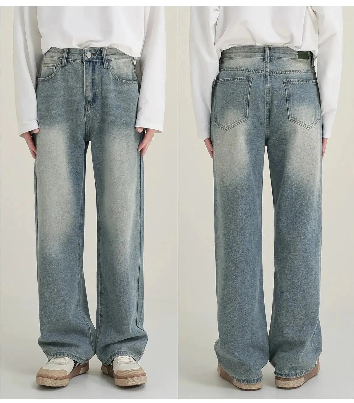 Light Blue Straight-leg Jeans