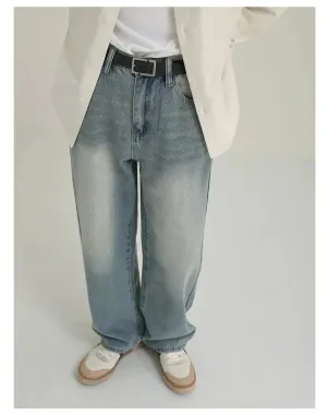 Light Blue Straight-leg Jeans