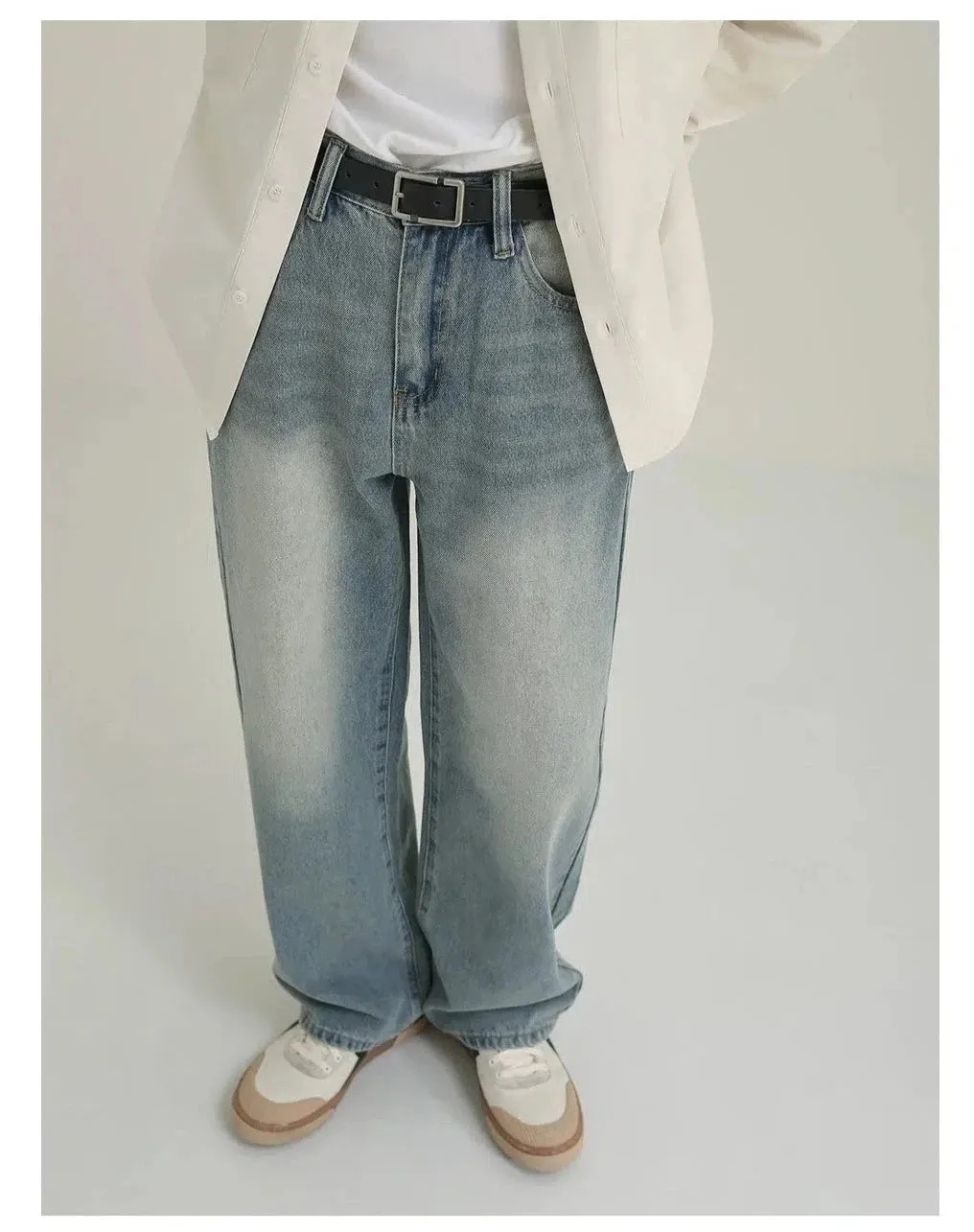 Light Blue Straight-leg Jeans