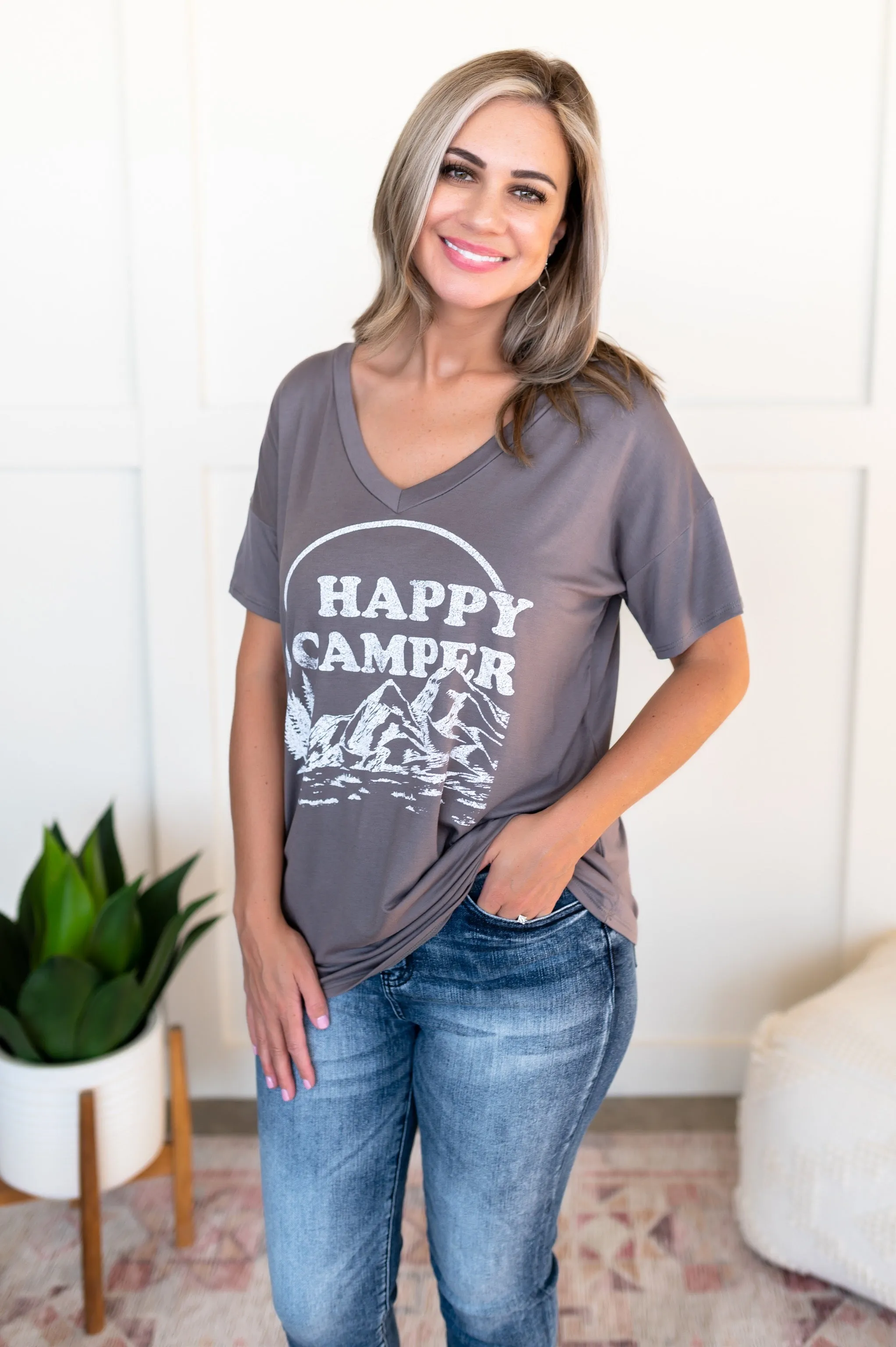 Live A Little Happy Camper Boyfriend Tee