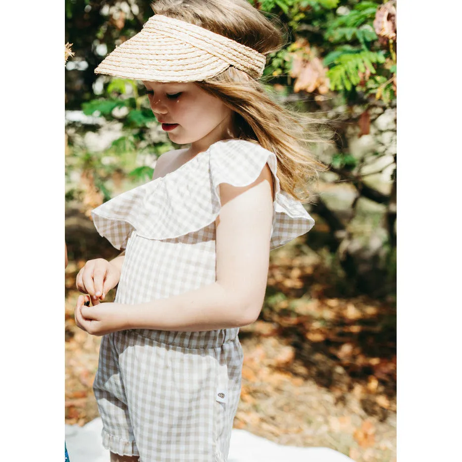 Lucie Jumpsuit - Taupe Gingham