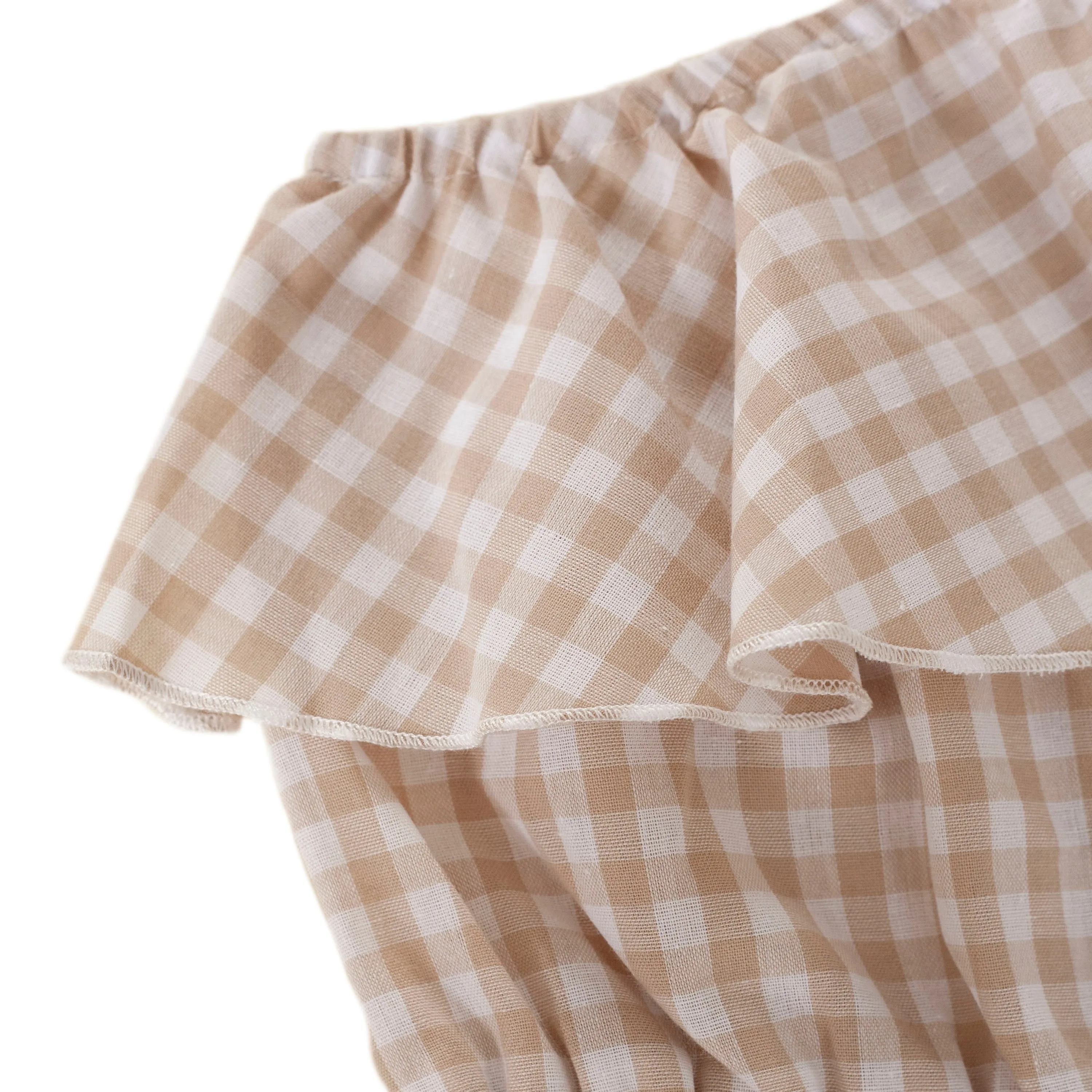 Lucie Jumpsuit - Taupe Gingham