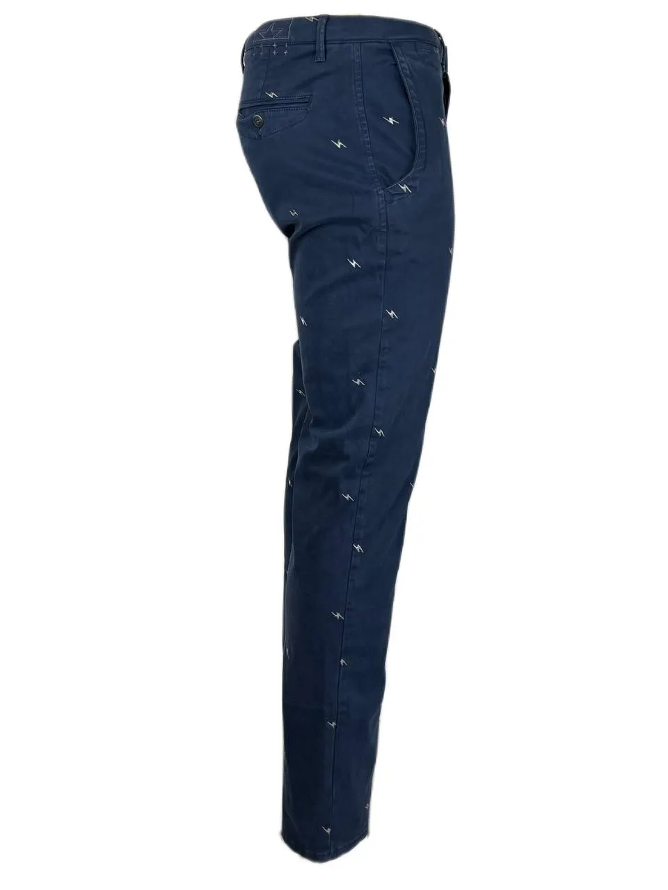 MACCHIA J Men's Blue Straight Leg Denim Embroidered Pants Sz 34 NWOT