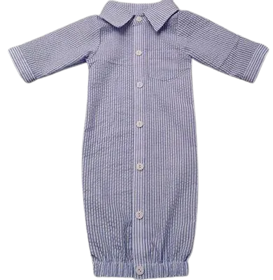 Monogram Seersucker Baby Gowns