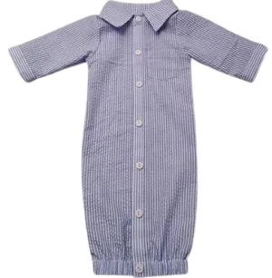 Monogram Seersucker Baby Gowns