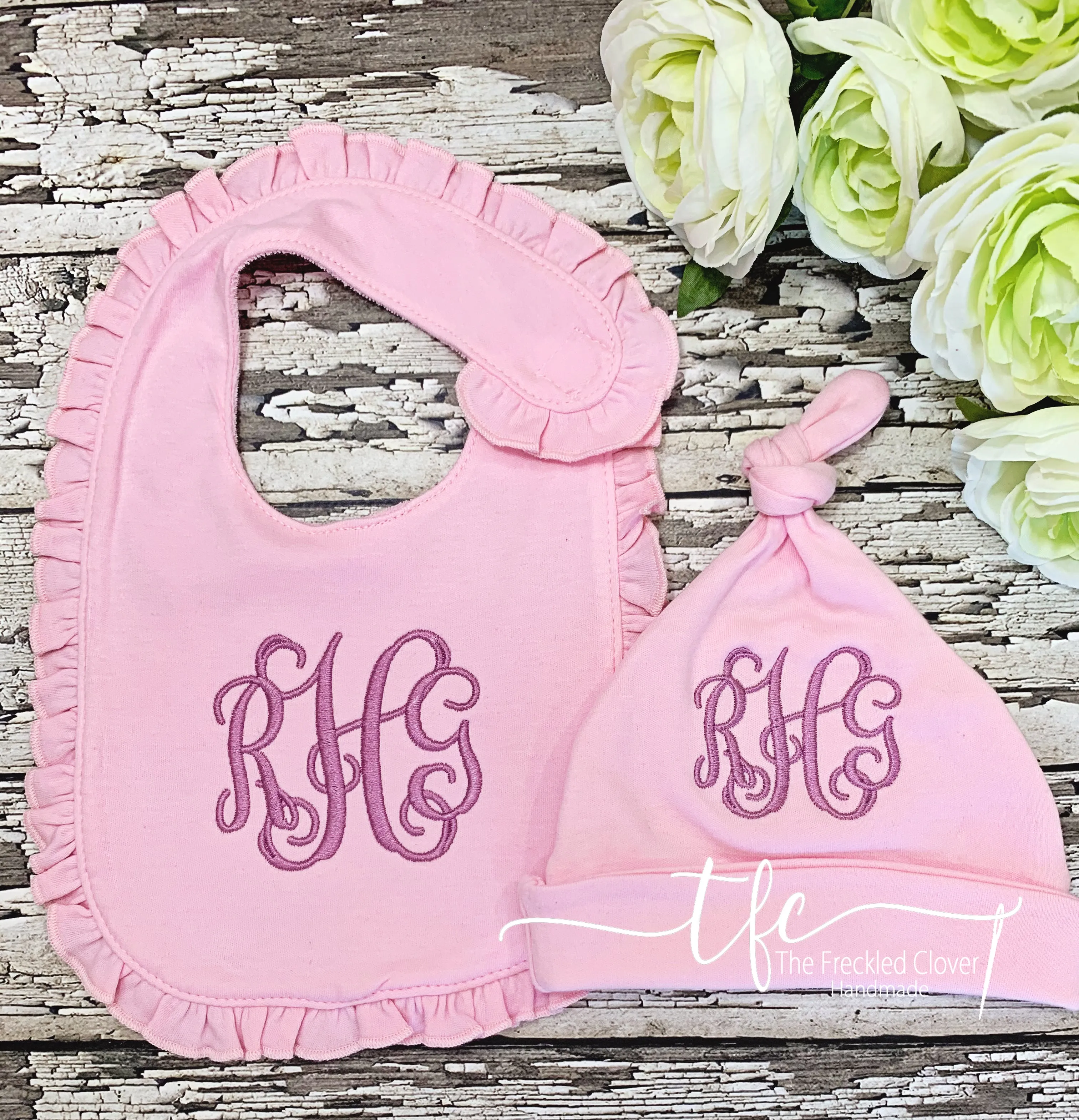 {Monogrammed Knotted Baby Hat}