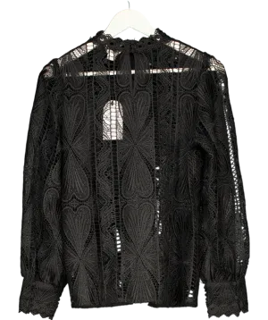 Monsoon Leona Lace Blouse Black UK 10