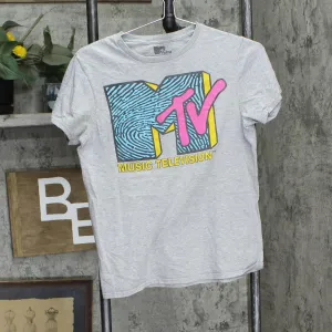 MTV Womens Graphic Short Sleeve Logo T-Shirt Tee 1678ebd1fd494a Gray S
