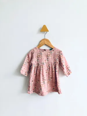 Muslin Flower, Clouds & Birds Dress (tiny marking) // 3-6M
