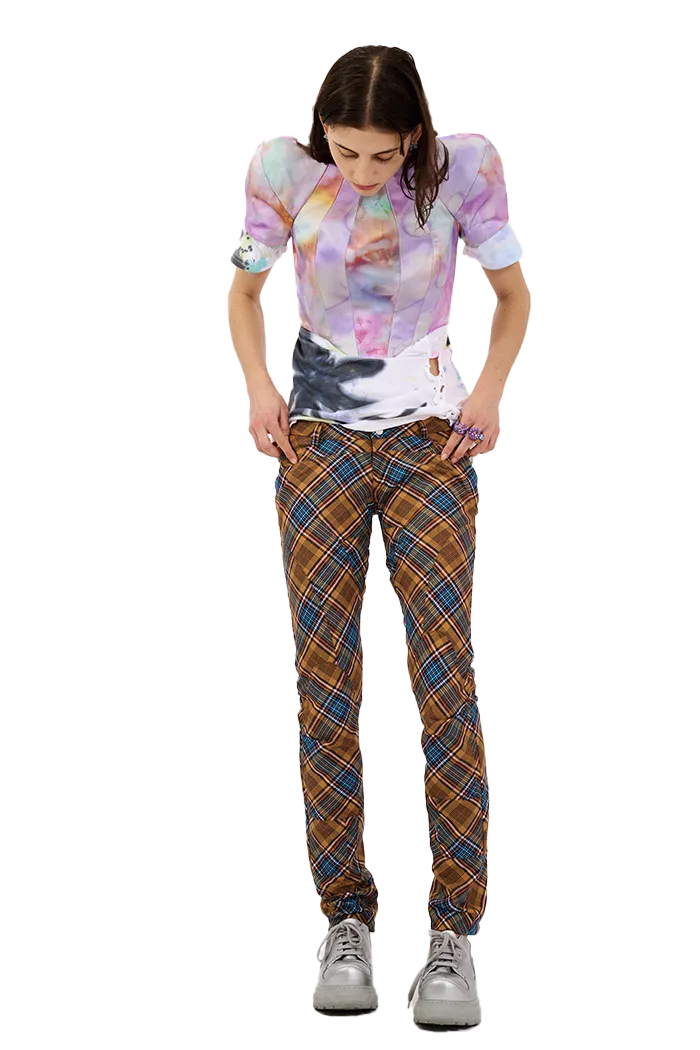 MUSTARD PLAID RAWR PANT
