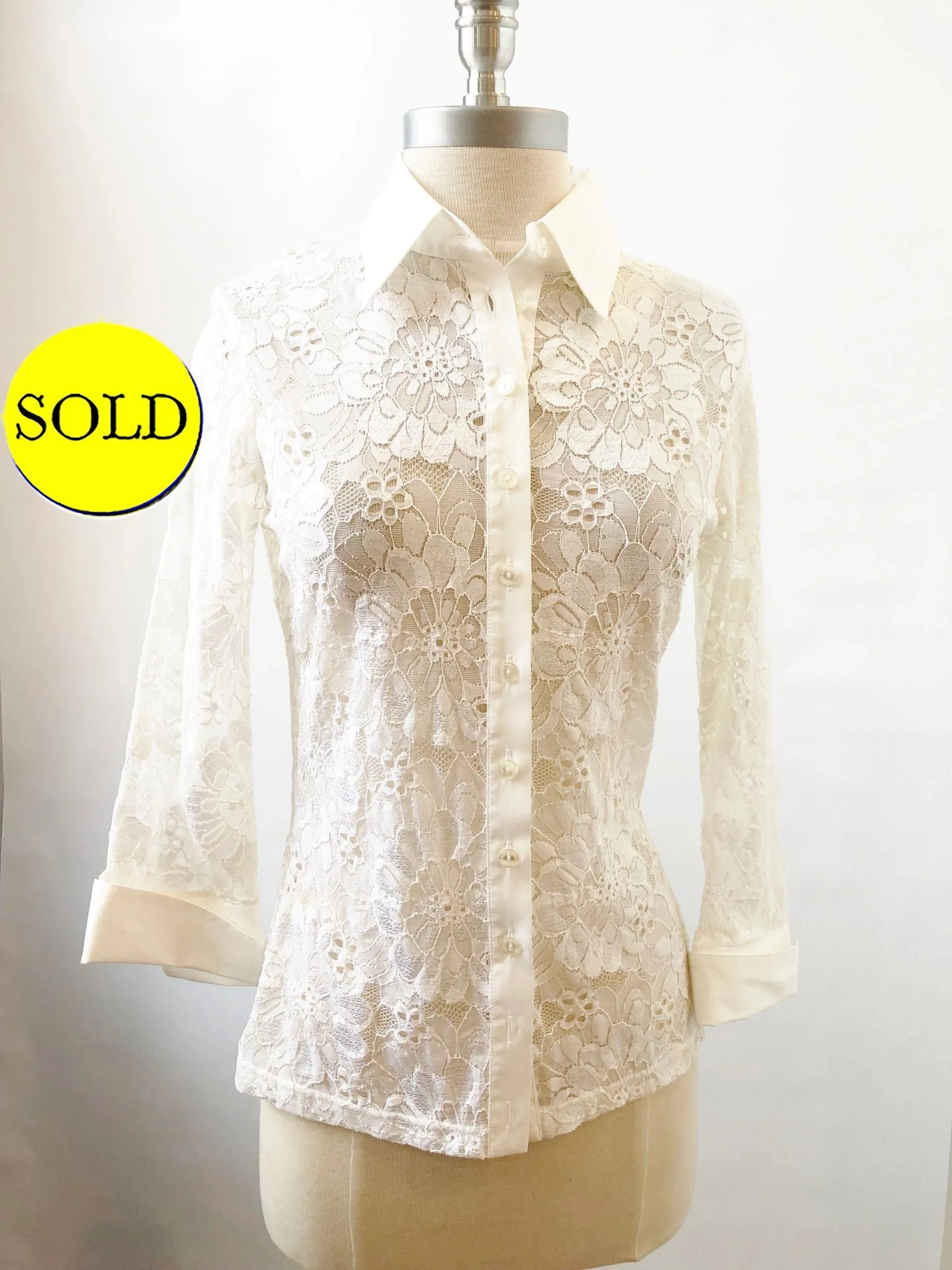 NEW Anne Fontaine Lace Blouse Size M