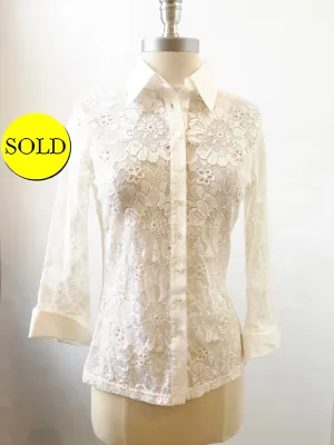 NEW Anne Fontaine Lace Blouse Size M