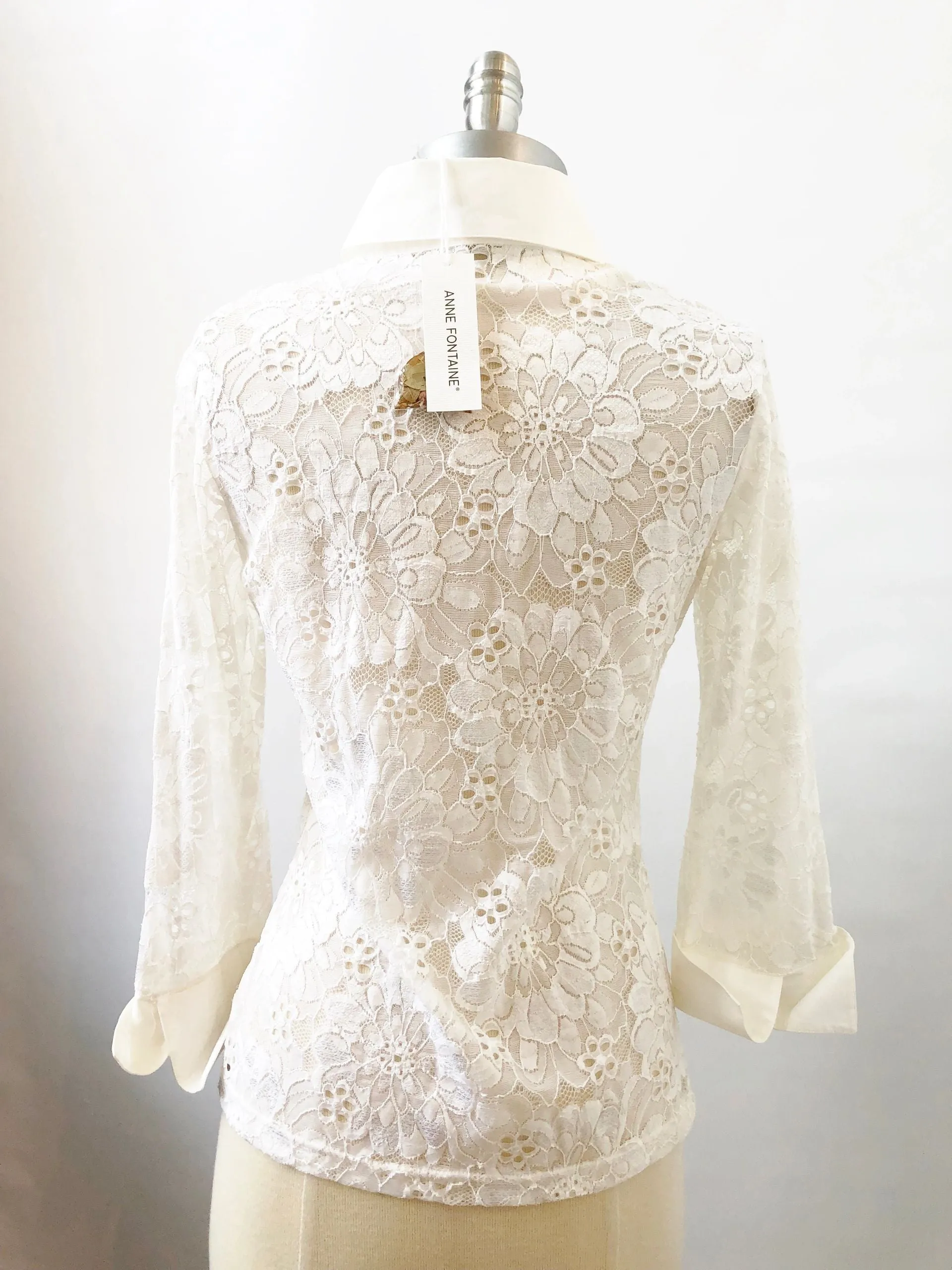 NEW Anne Fontaine Lace Blouse Size M