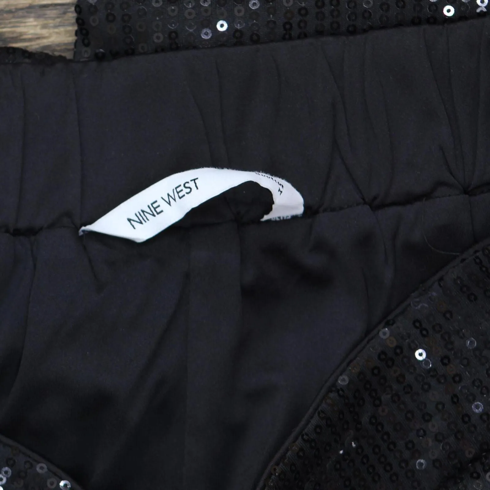 Nine West Womens Knit Bootcut Sequin Stretch Pants 1661ca45b9bfcc Black M