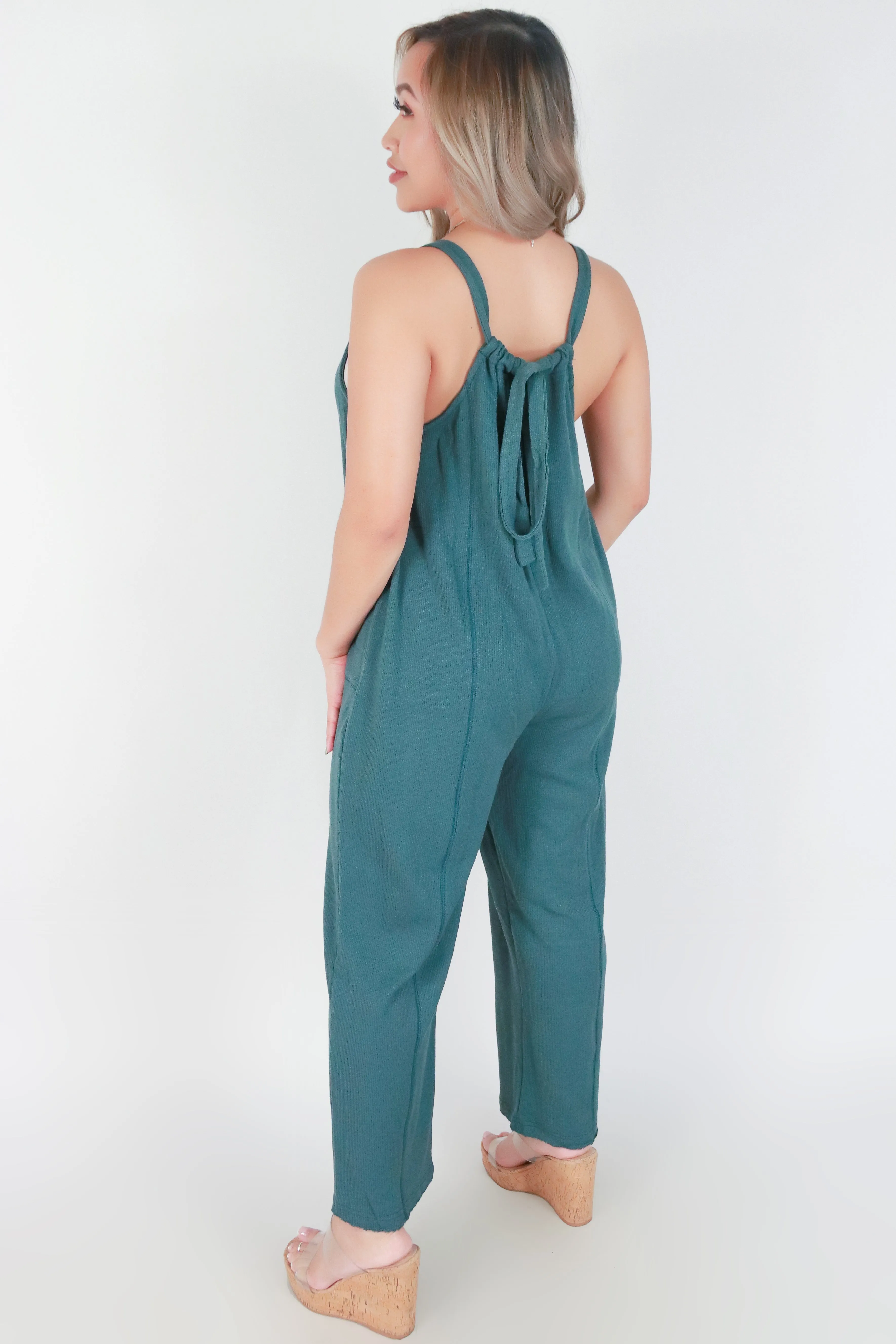 NO WAIST TIE BACK JUMPSUIT