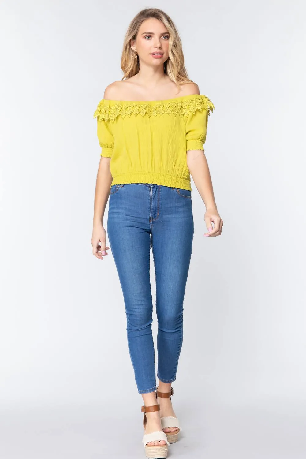 Off Shoulder Lace Detailed Top
