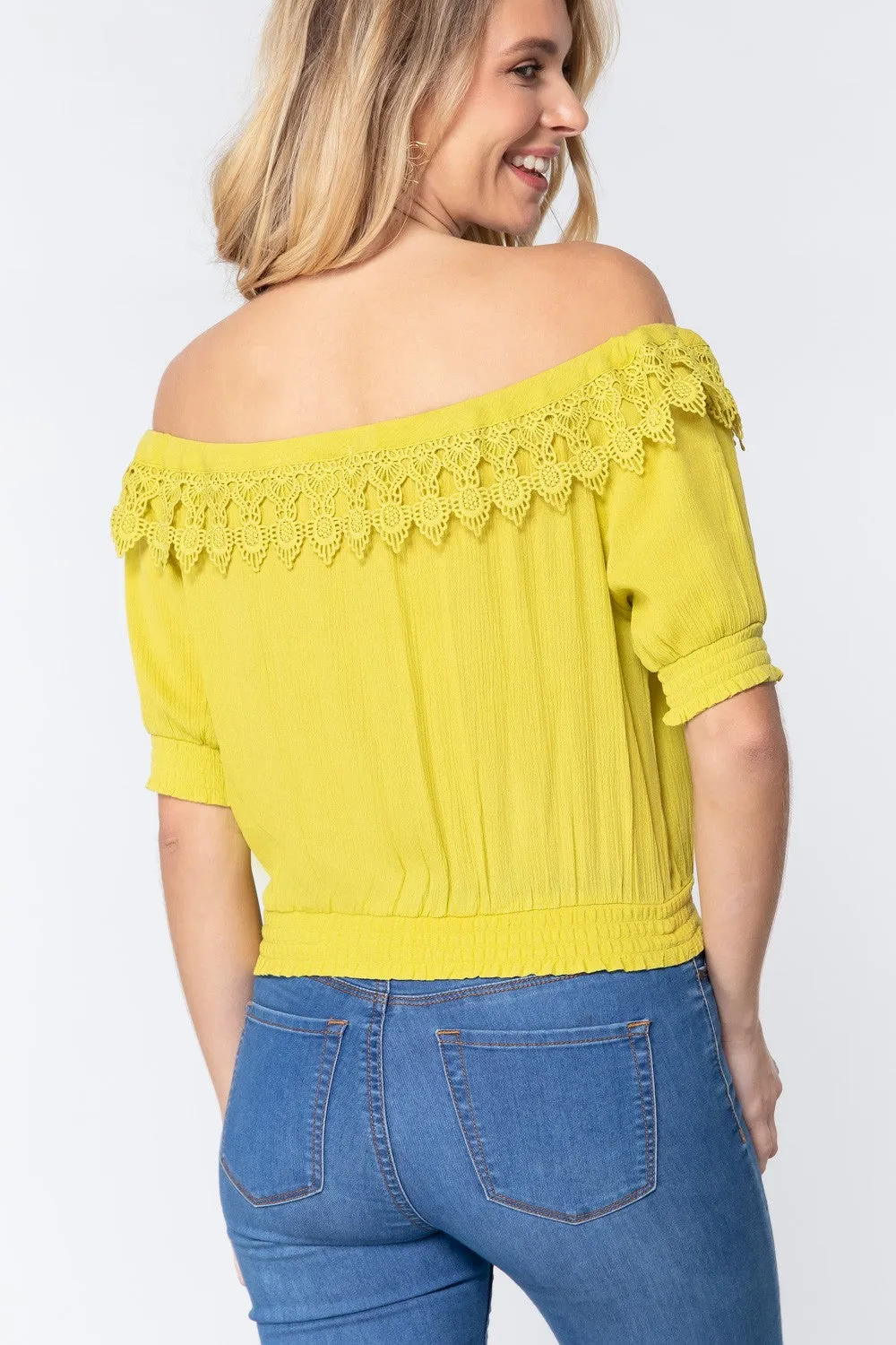 Off Shoulder Lace Detailed Top