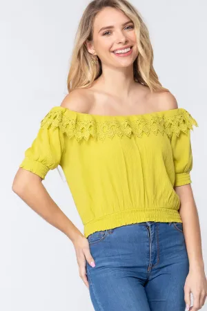 Off Shoulder Lace Detailed Top