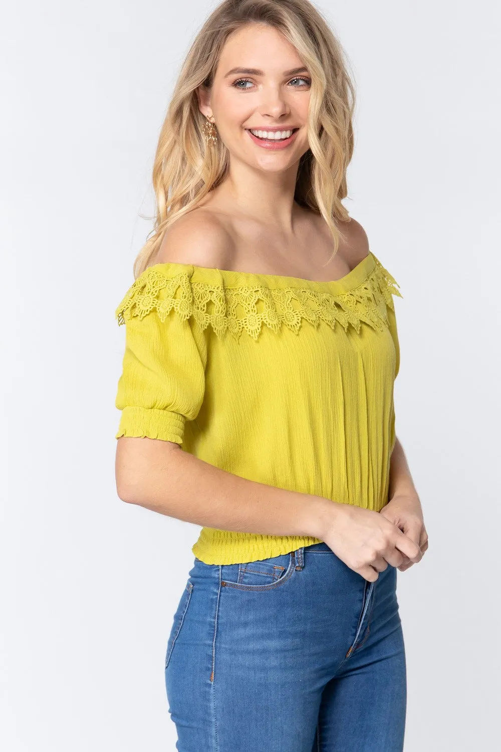 Off Shoulder Lace Detailed Top
