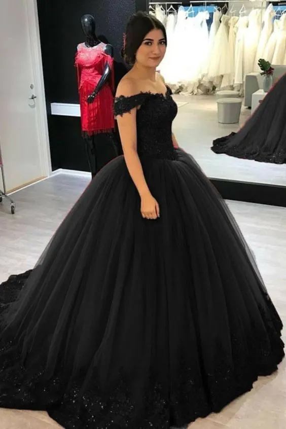 Off Shoulder Tulle V-neck Lace Burgundy Wedding Dresses Ball Gowns