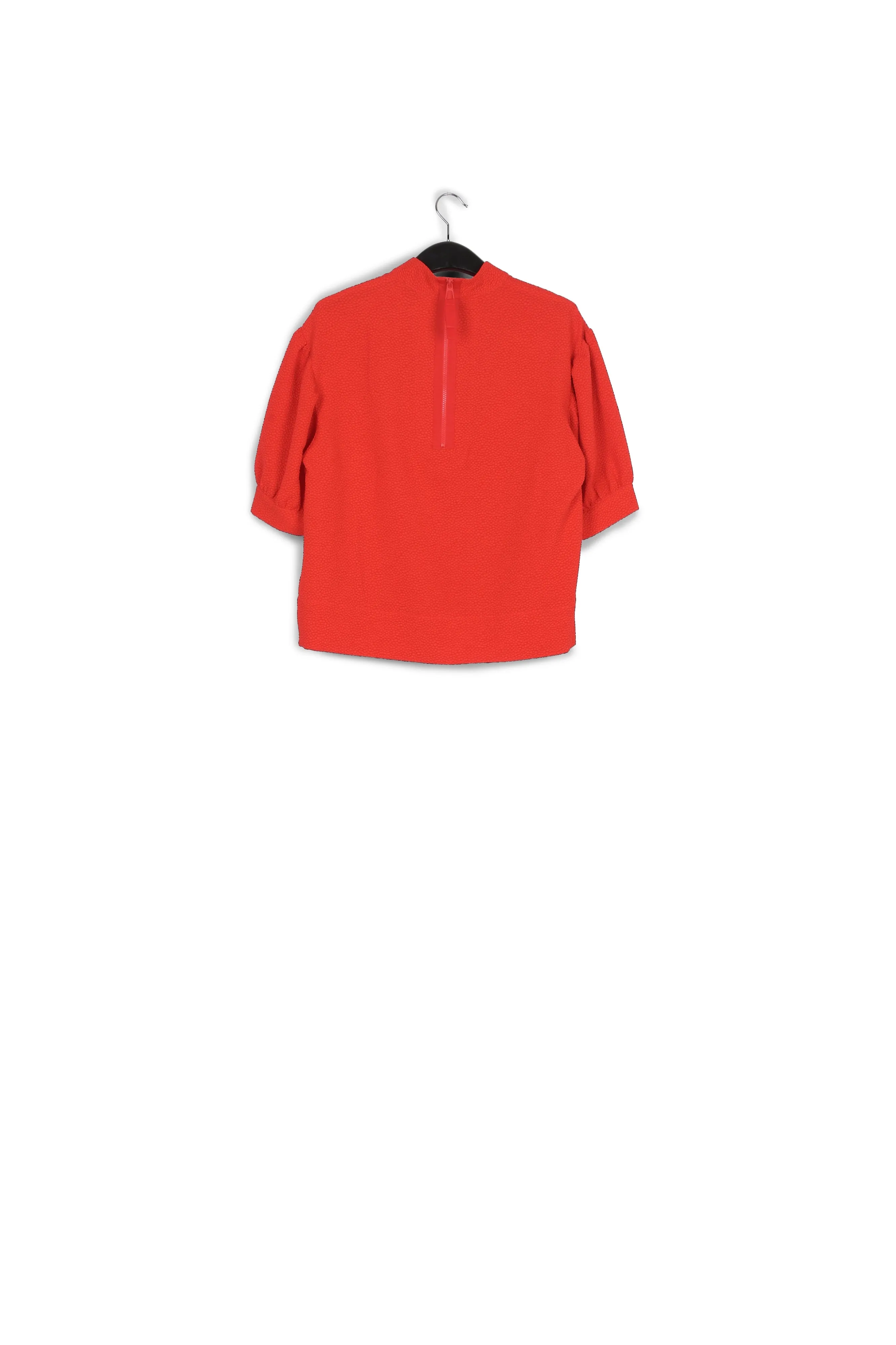 Off-white top with puffed sleeves