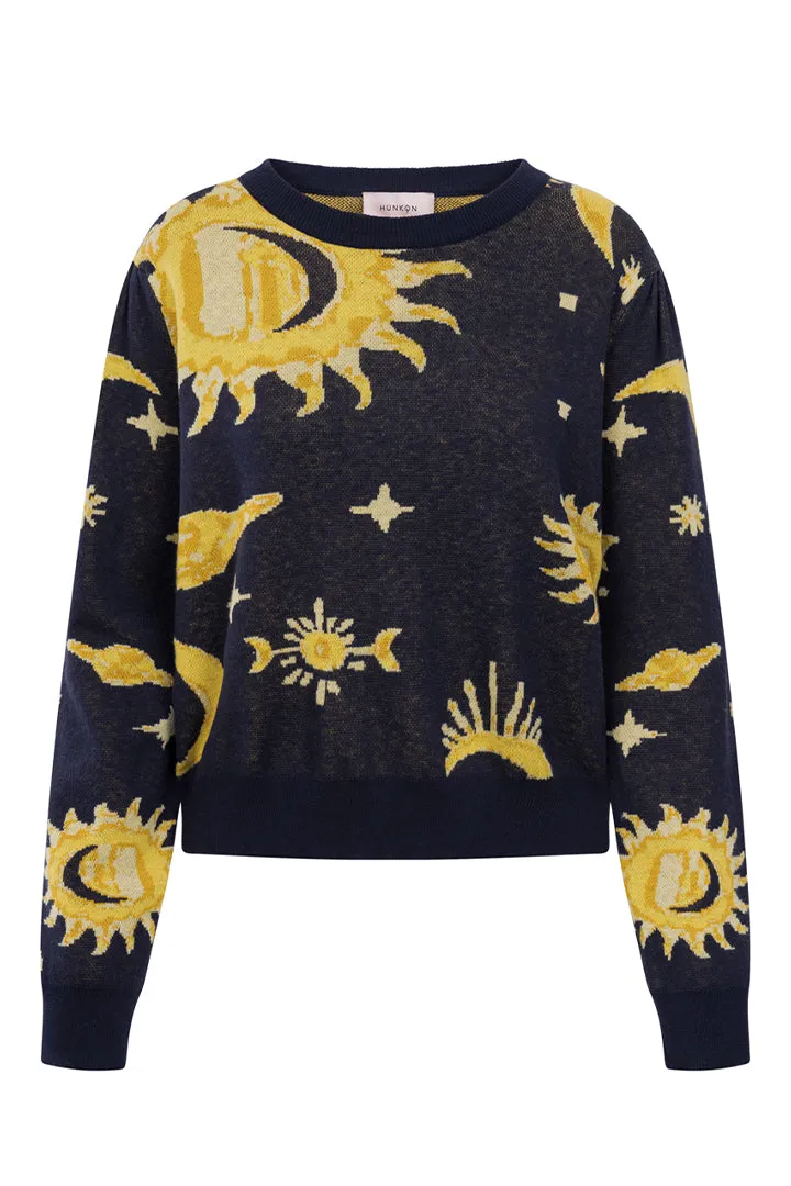 Orion Knit Blouse - Midtnight Stars