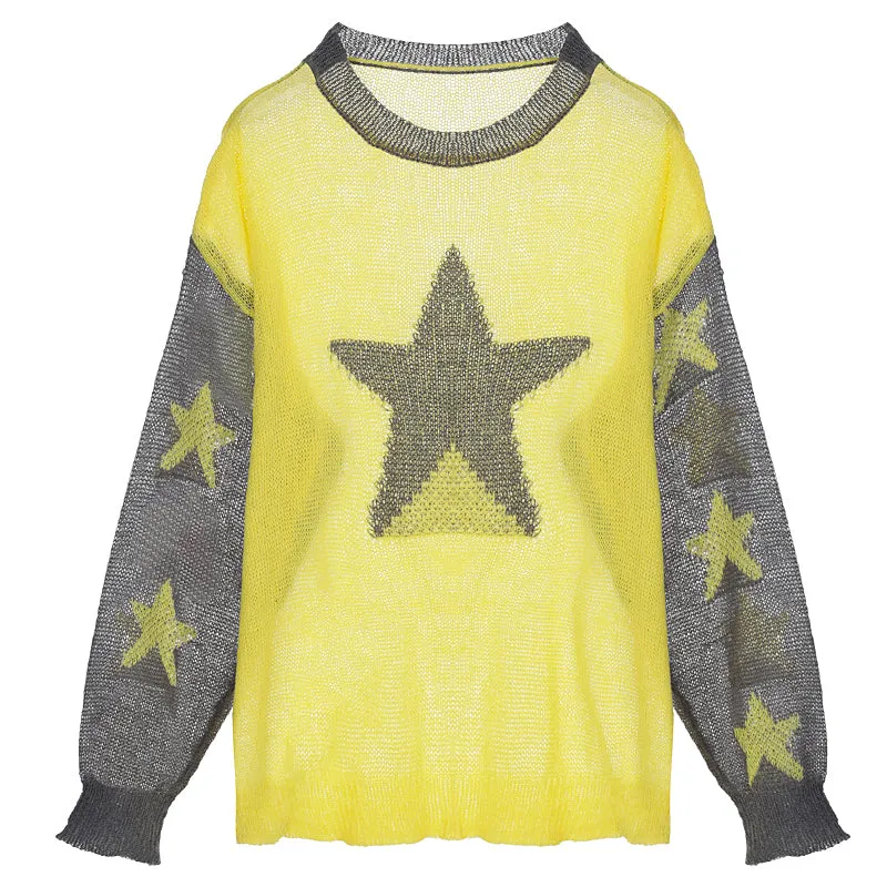 Pentagram knitted top  KF30198