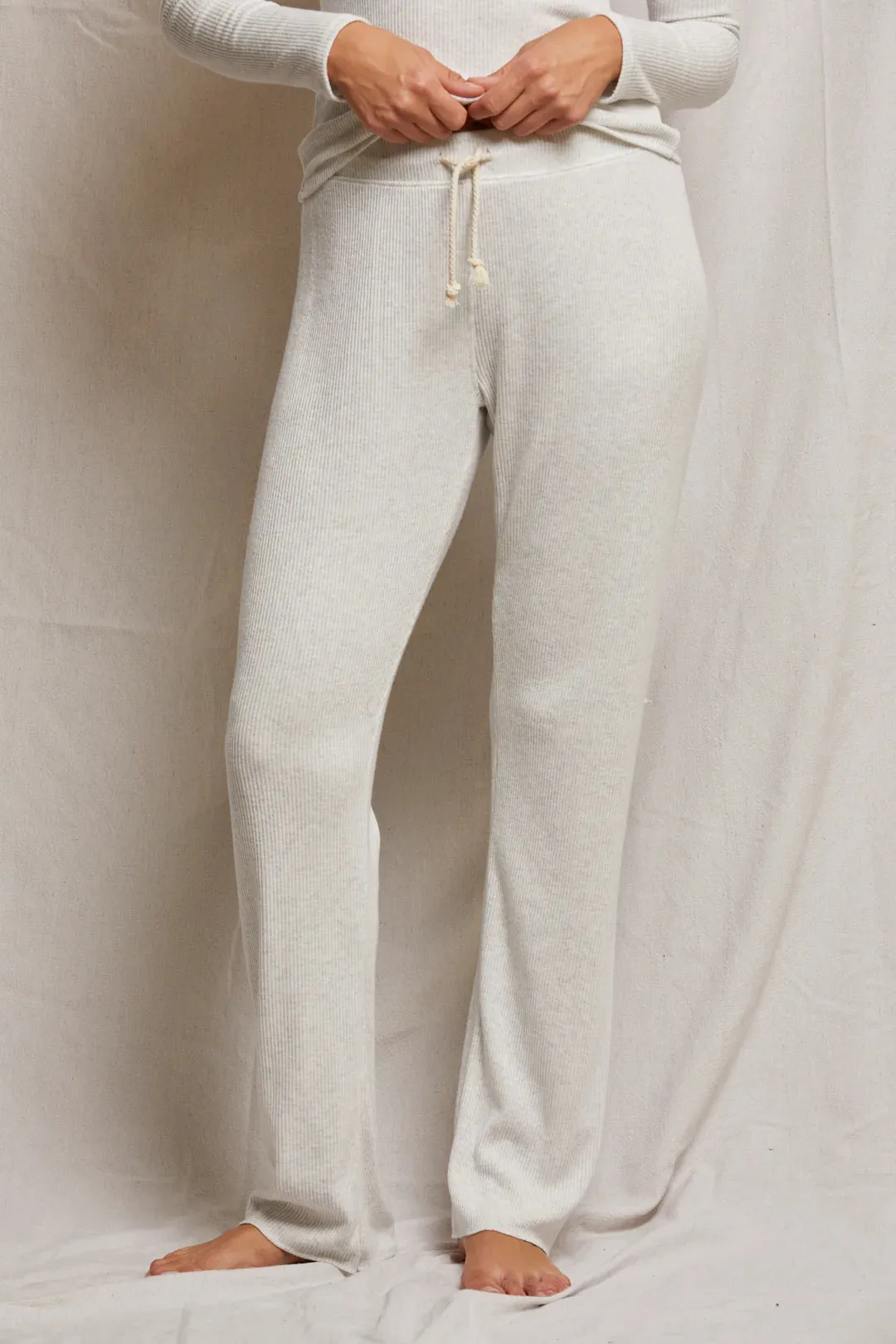 Perfect White Tee - Leann Sweater Ribbed Jogger - Ash