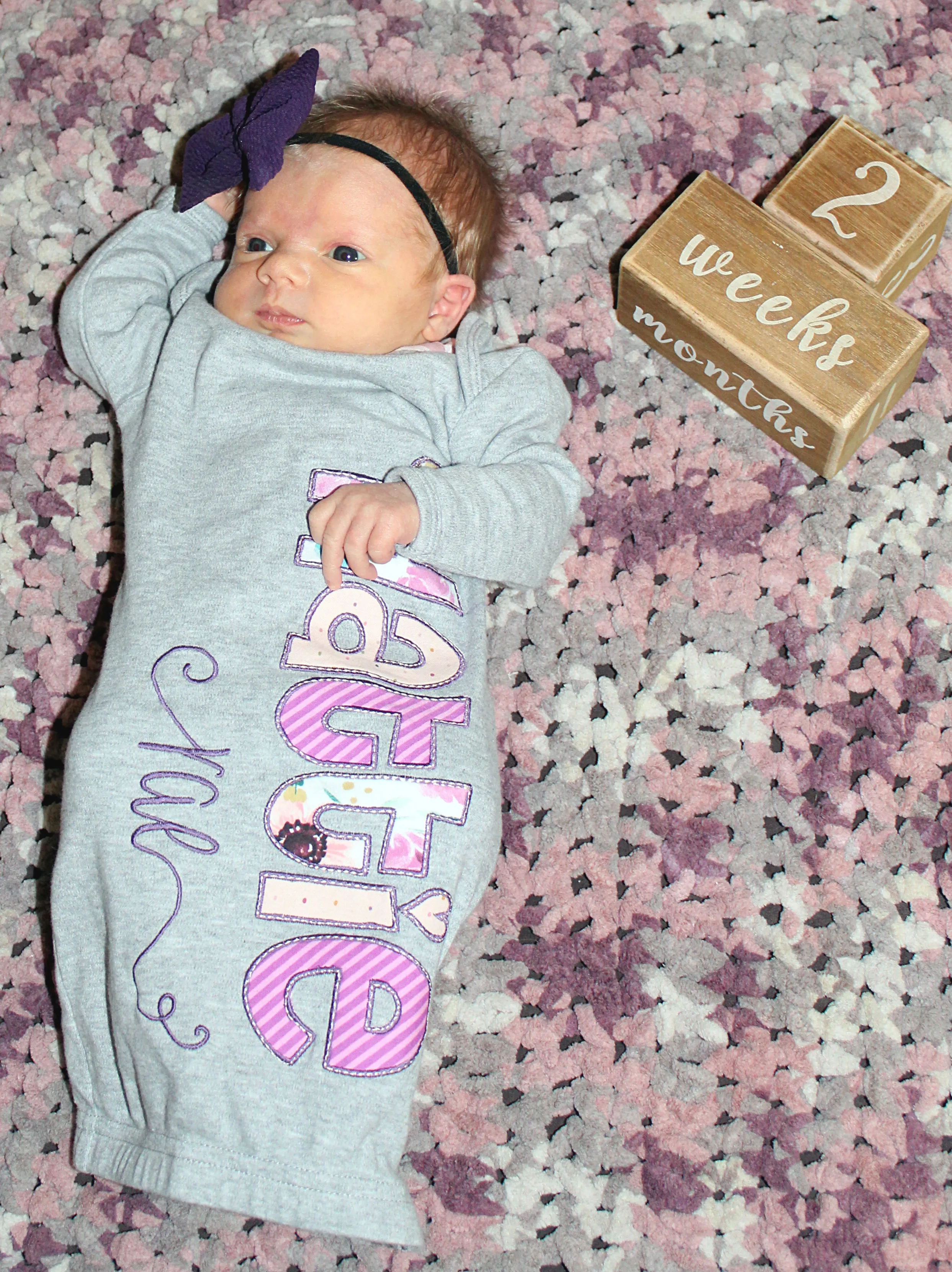 {Plum Name Gown} baby gown