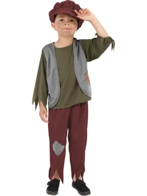Poor Boy Victorian Children's Costume Peasant Kid's Fancy Dress Outfit