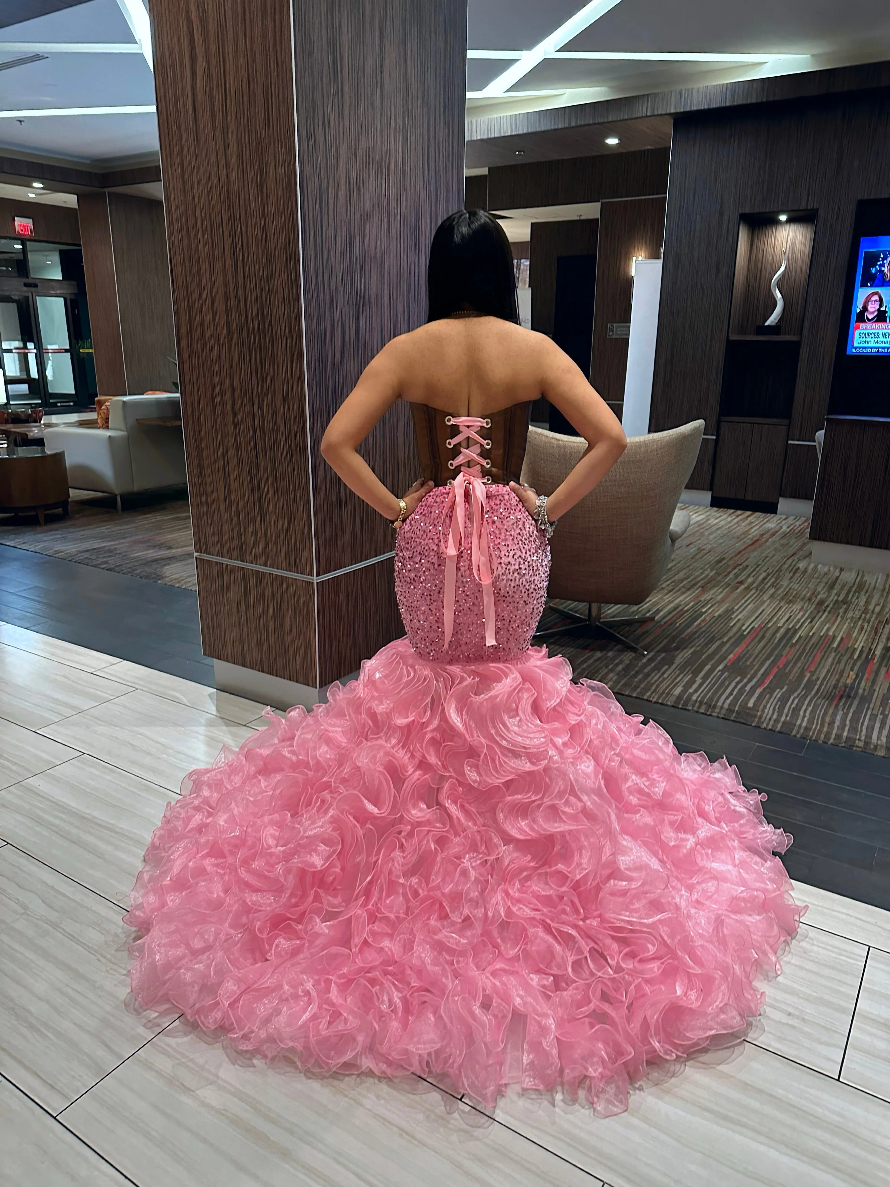 Precious Mermaid Gown in Pink