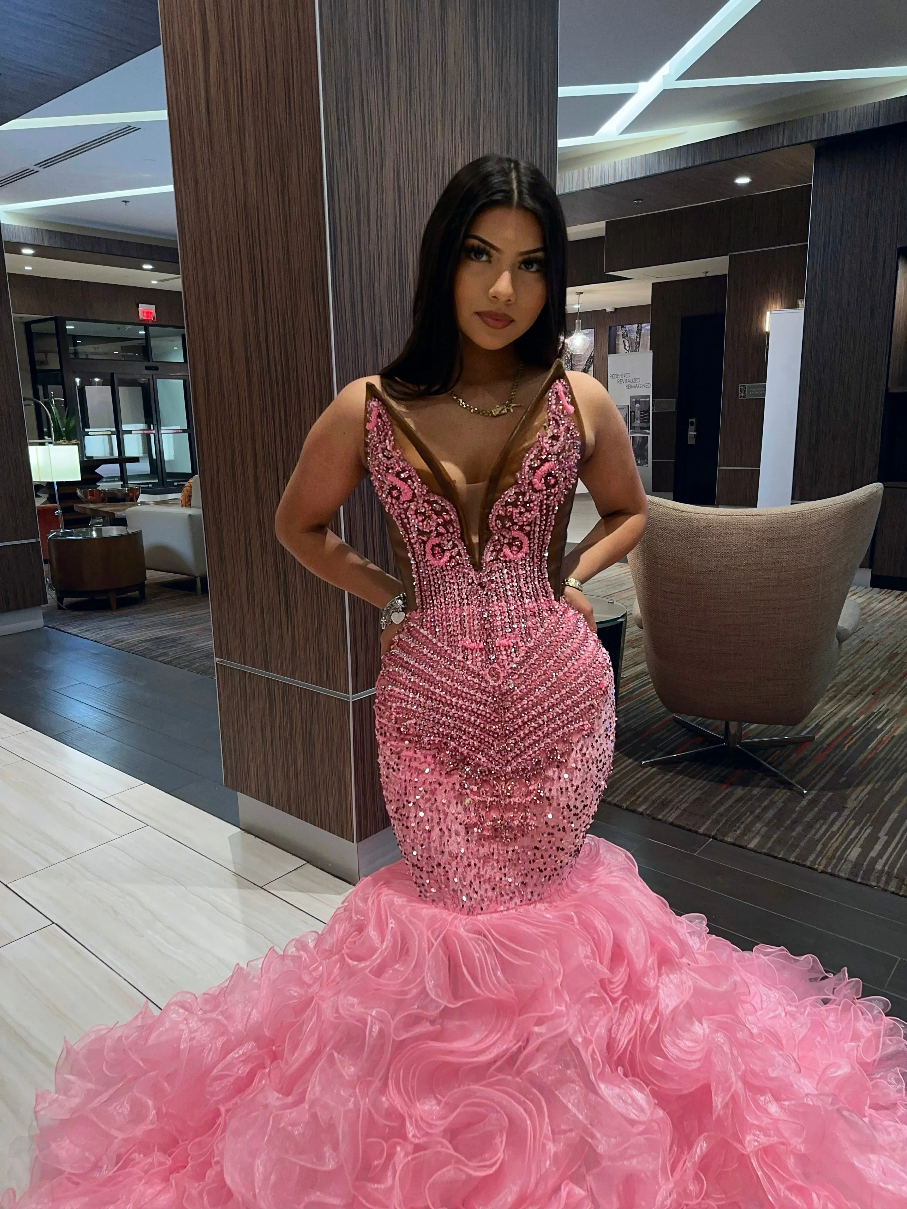 Precious Mermaid Gown in Pink