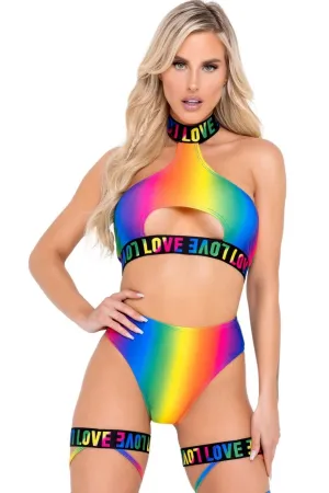 Pride Halter Keyhole Top with LOVE Elastic