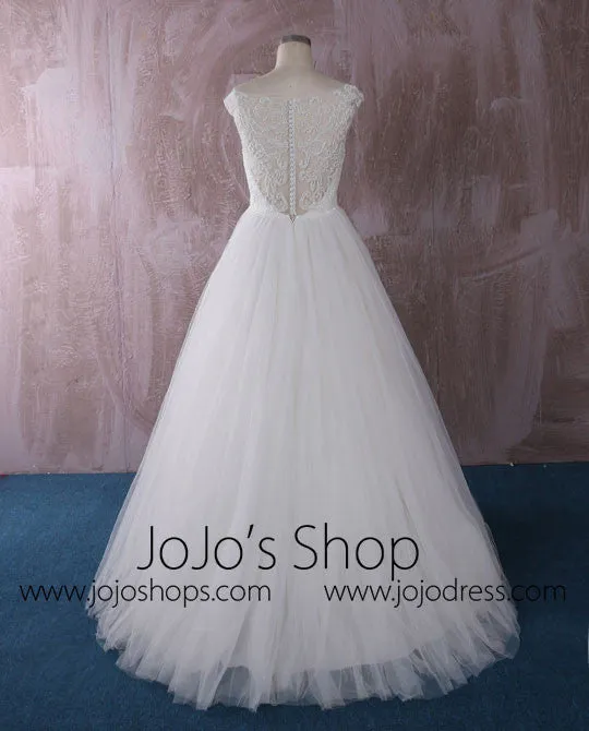 Princess A-line Tulle Wedding Dress with Illusion Neckline | QT85276