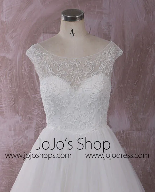 Princess A-line Tulle Wedding Dress with Illusion Neckline | QT85276