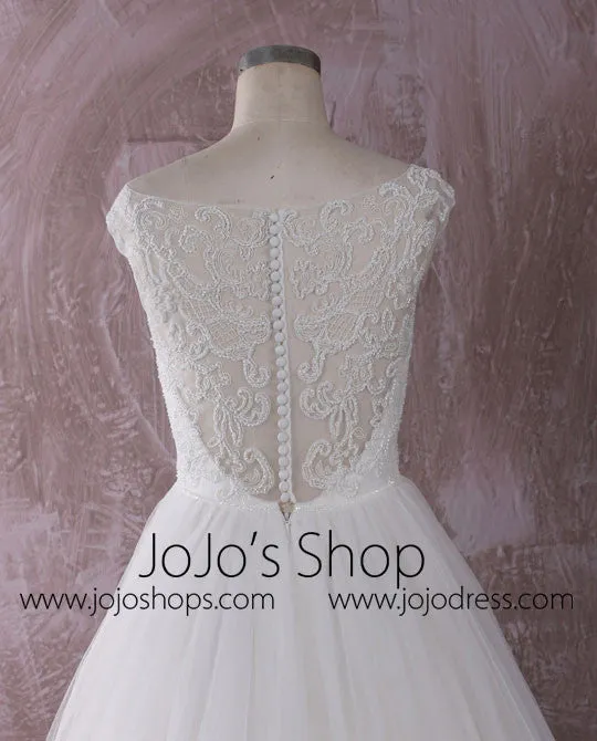 Princess A-line Tulle Wedding Dress with Illusion Neckline | QT85276