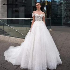 Princess Bridal White Tulle Mariage Wedding Gowns