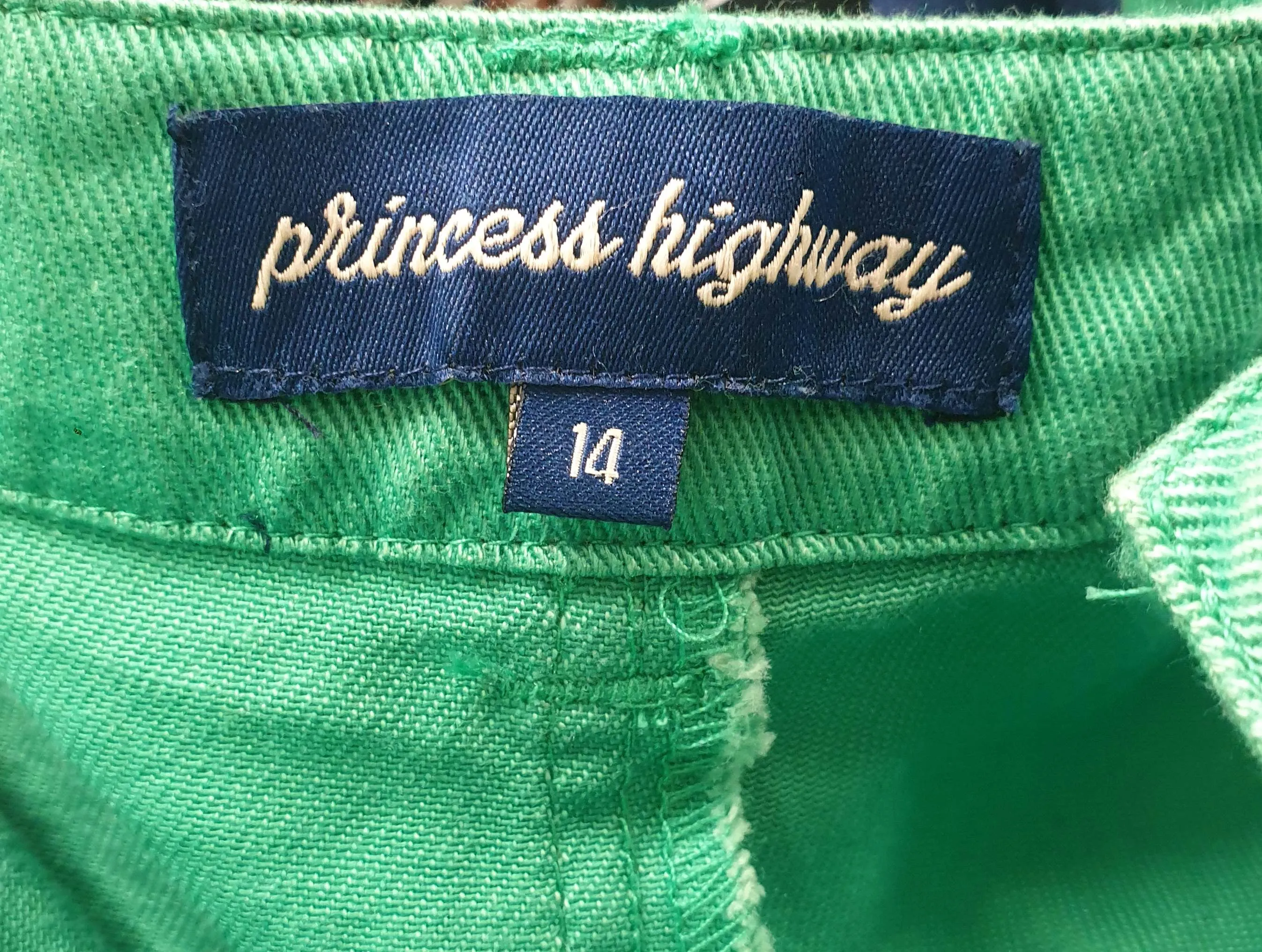 Princess Highway green jeans size 14, best fits 12-14