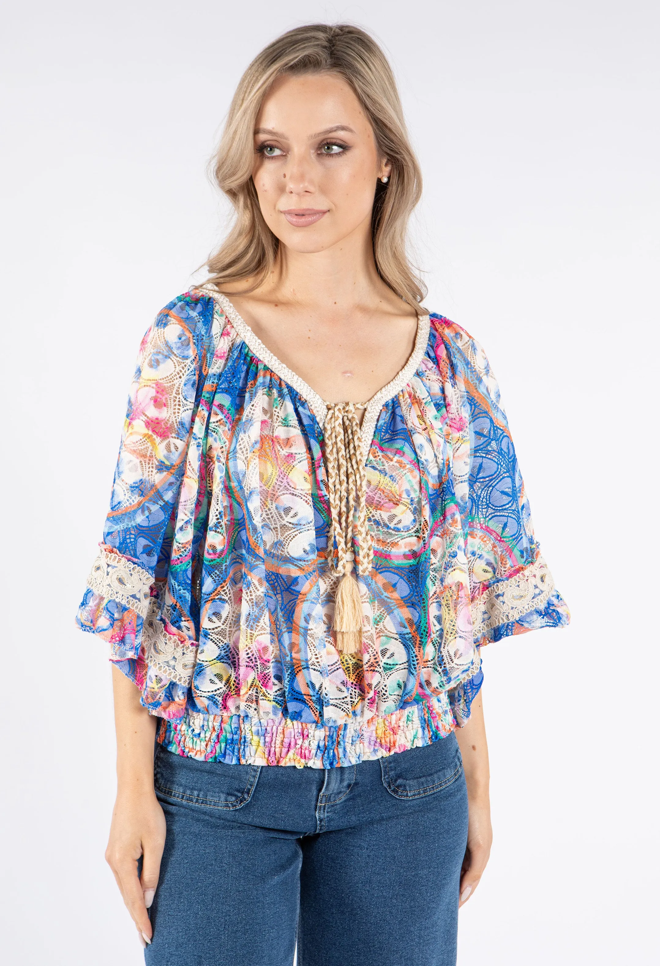 Printed Lace Blouse
