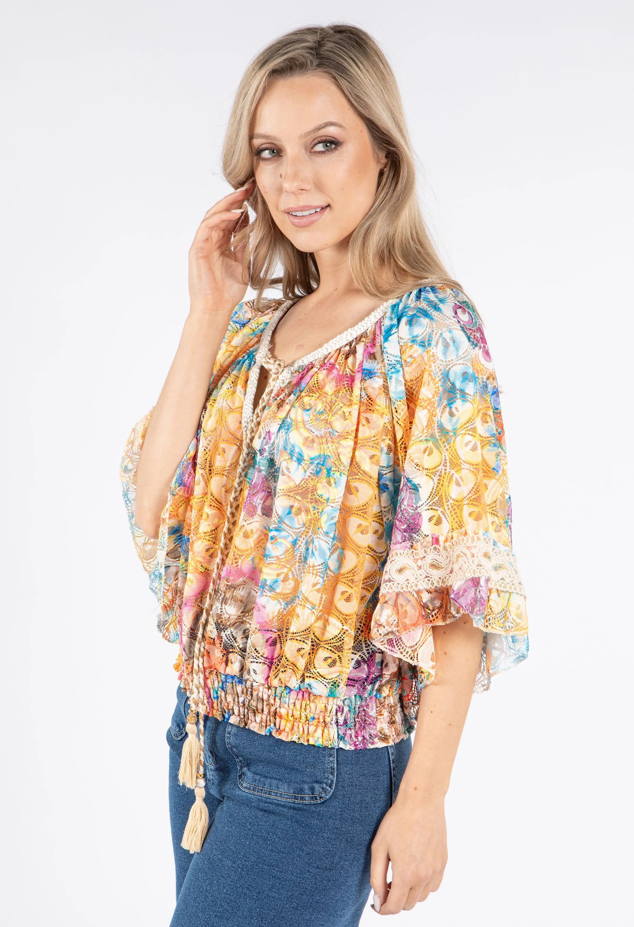 Printed Lace Blouse