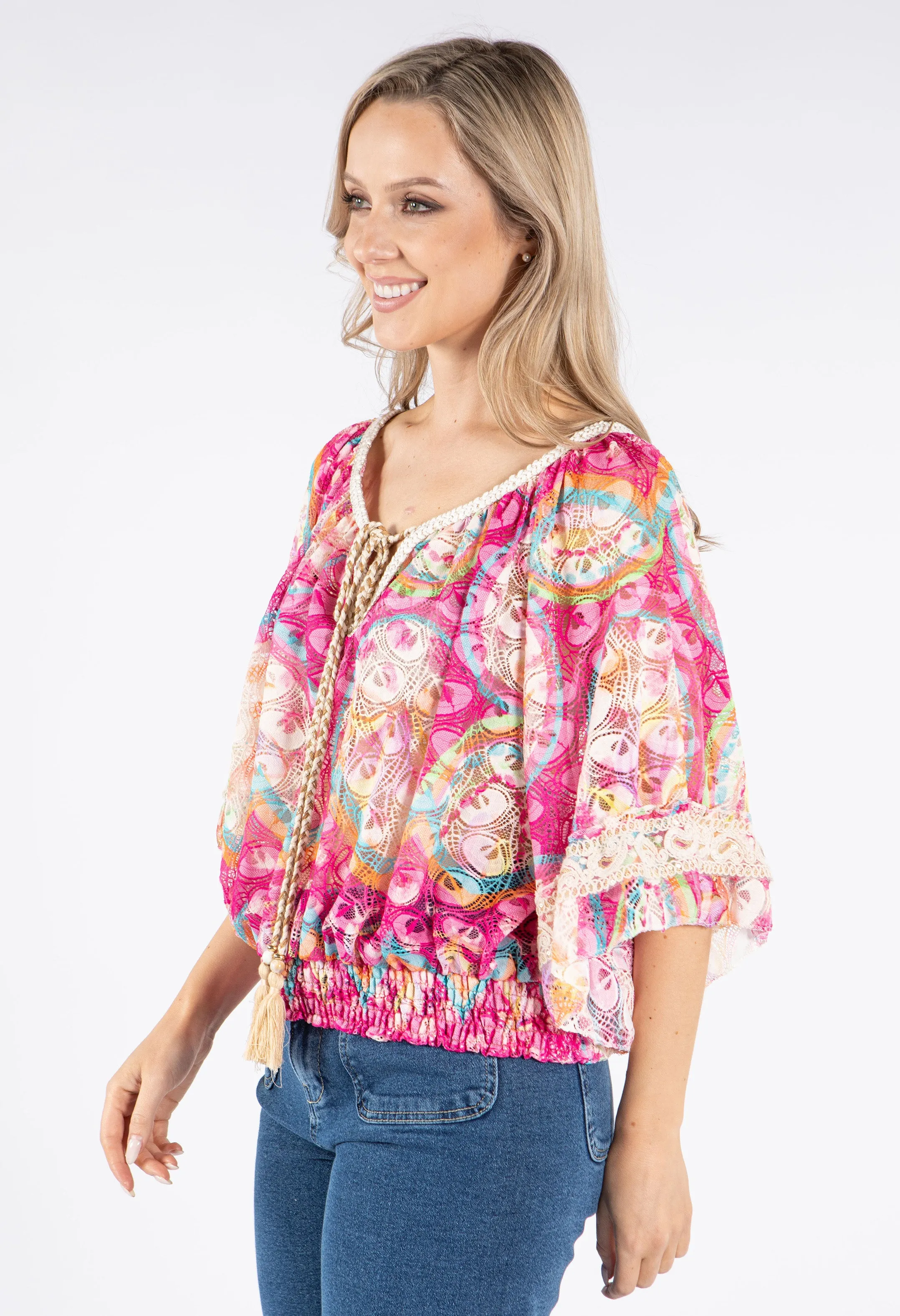 Printed Lace Blouse