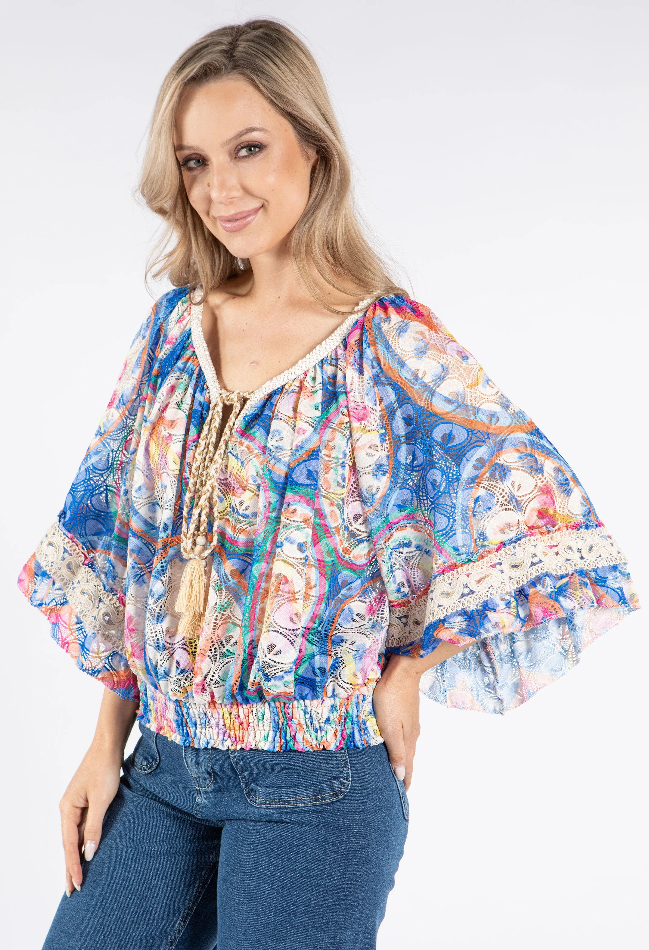 Printed Lace Blouse