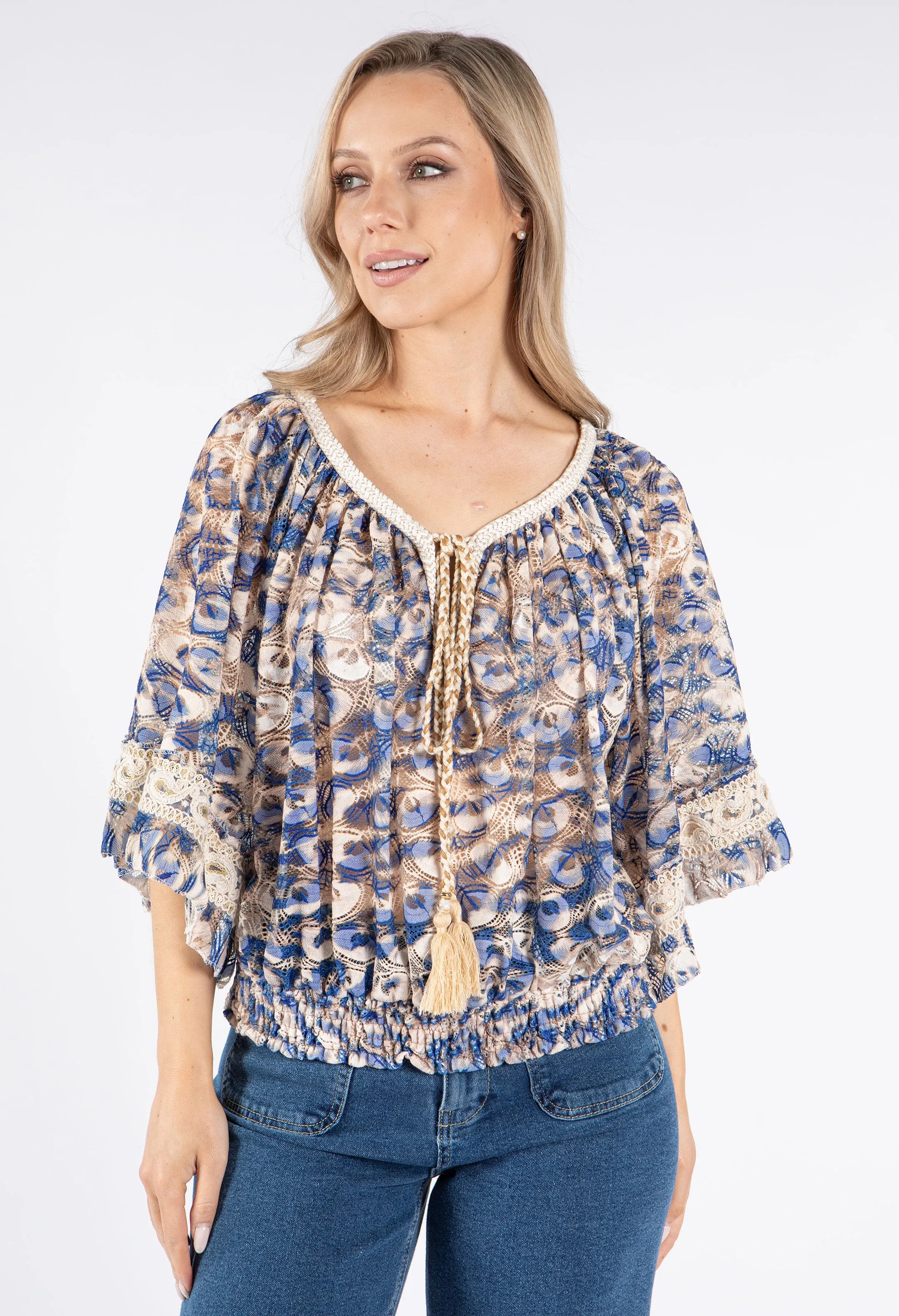 Printed Lace Blouse