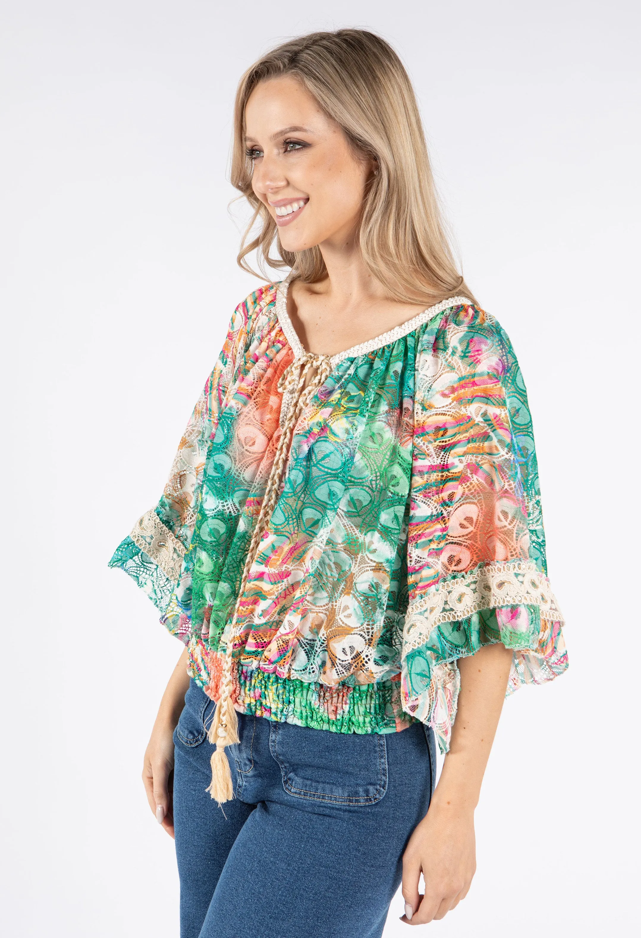 Printed Lace Blouse