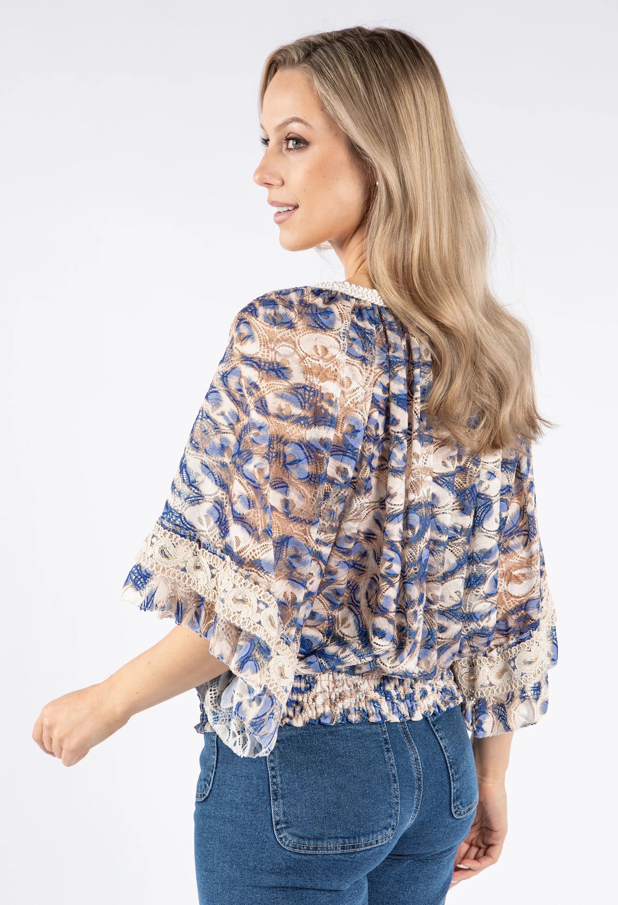 Printed Lace Blouse