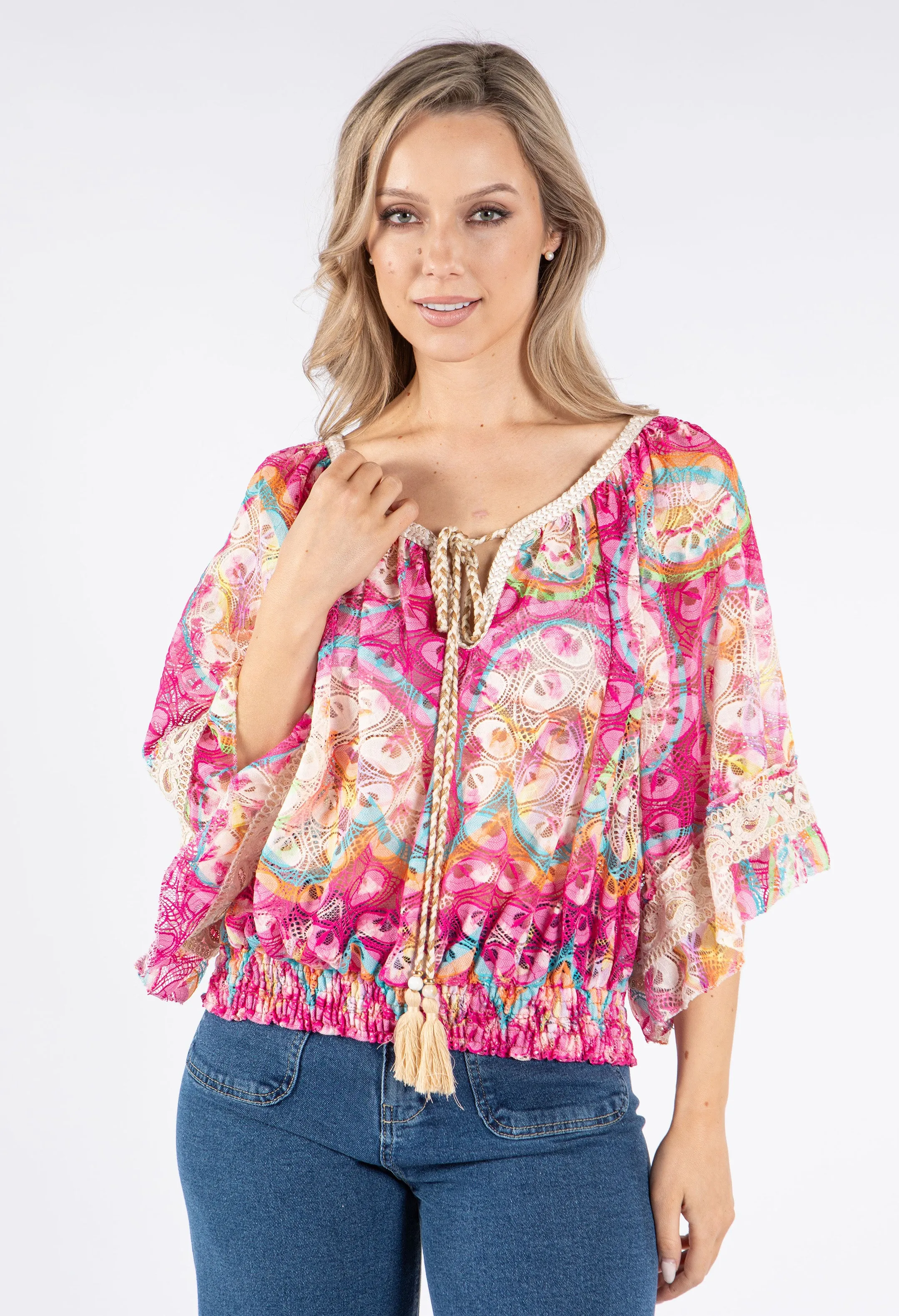 Printed Lace Blouse