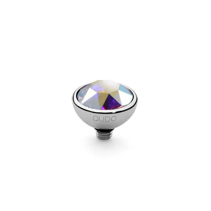 Qudo Bottone 10mm Silver Topper - Crystal Aurora Boreale