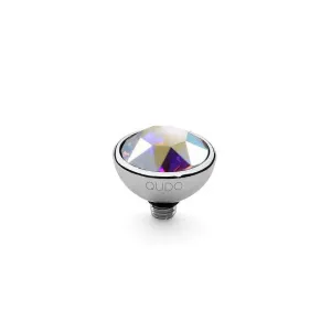 Qudo Bottone 10mm Silver Topper - Crystal Aurora Boreale